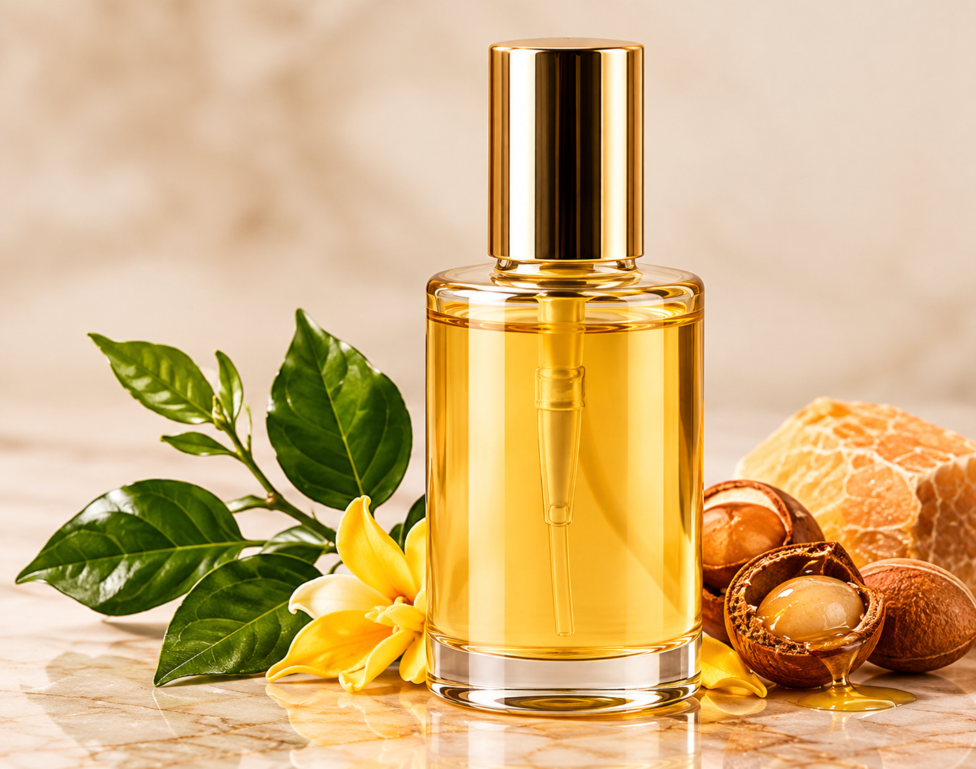 Huile sèche satinée parfumée